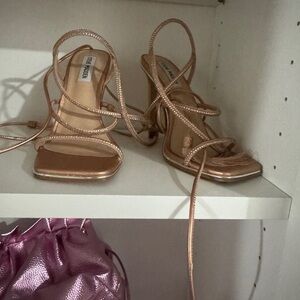 Steve Madden Women's Metallic Strappy Heels